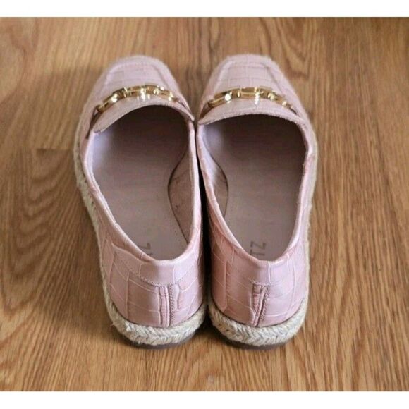 Schutz Patty Croc Embossed Espadrille Loafers Pink Women's Size 6.5 B - Picture 9 of 10